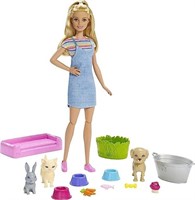 Barbie Play 'N Wash Pets Doll & Playset with 3