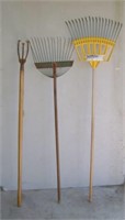 Hand Cultivator and Two Rakes