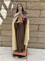 Plaster or Ceramic Mary w Crucifix