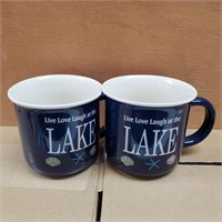 Live Love Laugh at the Lake Coffee Mugs 16oz x2