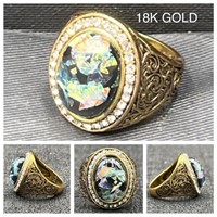 18k Gold Ring Marked 750 OLD GOLD