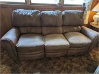 Leather Recline Sofa #2 (Worn) See pictures
