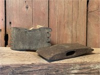 Two Cast Iron Stone Cutting Axe Heads