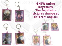4 Anime Moving/Changing Picture Keychains