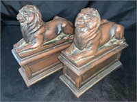 PAIR MUROBELLO LION BOOKENDS  6" X 2 1/2" X 6 1/4"