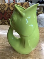 9 1/2" GREEN GURGLE POT