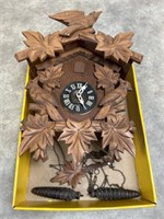 Wood cuckoo clock, marked Germany. Missing pop