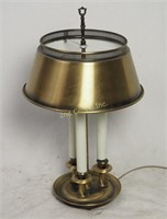 Vintage 25" Brass Shade Candle Table Tole Lamp