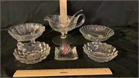 Glass Marble, Footed Candy Dishes, Glass Gravy