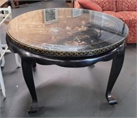 Large Oriental Table with Applied Carvings some