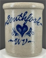 Small Southfork WVa Blue Decorated Stoneware