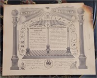1950 masonic Lodge San Francisco Document 20 x 16
