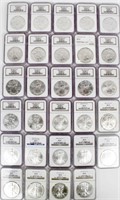 NGC MS69 COMPLETE DATE RUN SILVER EAGLES 1986-2014