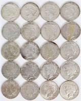 ONE ROLL 20 OF XF PEACE DOLLARS