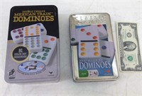 (2) Tin Boxes of Dominoes (1) Parts Sealed