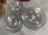 Set of Etched Salad Plates and Imperial Glass Sauc