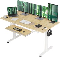 Bamboo Electric Standing Desk  55 inch