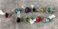 10 NEW German Silver Rings size 7,8,9