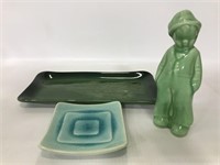Ceramic tray, dish and boy planter