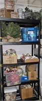 Shelving unit and contents- assorted craft ribbon