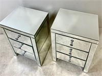 PAIR OF MIRRORED NIGHT TABLES
