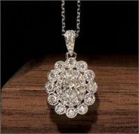 0.3ct Oval Diamond Necklace, 18k gold