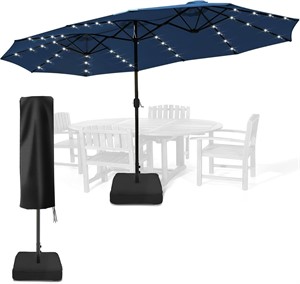 Sundale Outdoor 40LED 15ft Patio Umbrella & Base