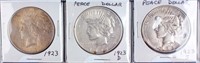 Coin 3 United States Peace Silver Dollars