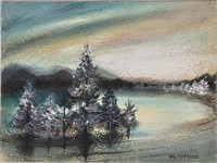 91A Val Matthews Landscape Painting on Paper