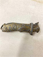 Spring loaded knife with Horse & chariot. Very