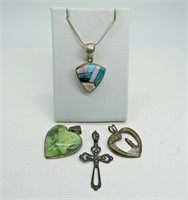 Sterling Gemstone Pendants & Chain