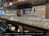 LOT, (105) ASSORTED BAR GLASSES ON THIS SHELF