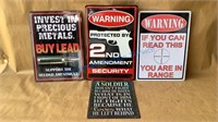 SECOND AMENDMENT SIGNS, WARNING SIGN, SOLDIER SIGN