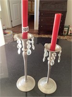 Two candleholders- Appx 9 inches