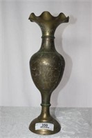 Large Brass Scalloped Lip Vase