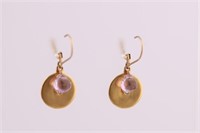 14kt Yellow Gold Round Latch Back Earrings