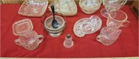 ANTIQUE CLEAR GLASS DISHES MISC CANDY DISH