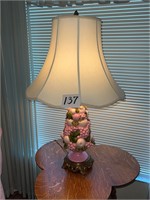 Antique Pink Floral Table Lamp
