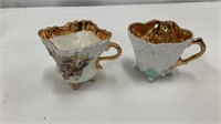 2 Vintage Footed Teacups