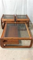 Glass Top Coffee Table w Side Tables G11C