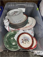 Large Lot of Christmas Platters and Plates