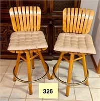 (2) Wooden Barstools