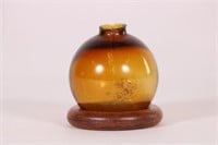 Amber Antique Glass Shooting Ball, Great