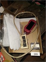 Welding Gloves, Welding Goggles, Power Outlet