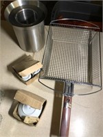 Wine chiller, fryer basket and espresso cups