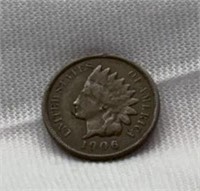 Of) 1906 Indian head  penny condition F