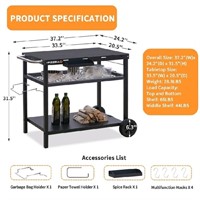 Like New Pizzello Outdoor Grill Dining Cart Pro