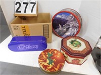 Box of Decorative Tins