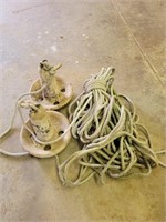 2 boat anchors and rope