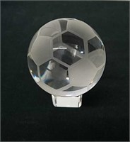 3.5 in Crystal soccer ball paperweight